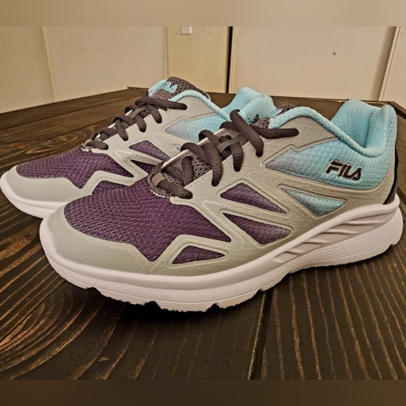 ‼️SOLD‼️ Fila Memory Foam Panorama 9 Running Shoes Grey Aqua Blue Size 8.5 - Picture 6 of 12